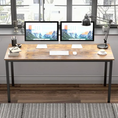 Vista 42 de DlandHome Escritorio pequeño para computadora de 31.5 pulgadas, mesa de escritura para espacios pequeños, mesa de estudio, escritorio para Negro