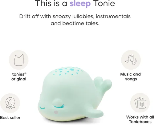 Vista 4 de Tonies Sleepy Friends: Canciones de cuna del océano - Figura de juguete de audio con ballena soñolienta