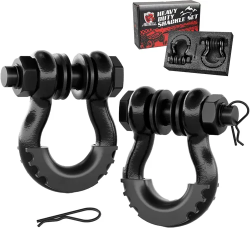 Grilletes de anillo en D de 3/4 pulgadas (paquete de 2) 45,000 libras de resistencia a la rotura con pasador de 7/8 pulgadas, kits de aislador y