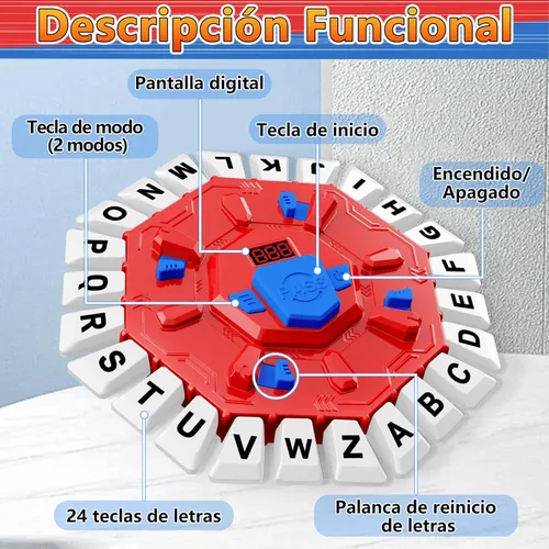 Vista 2 de Resflycheng Juego de Mesa en Español con Pantalla Digital y 2 Modos de Juego, 35 Tarjetas Doble Cara, Ideal para Fiestas y Aprendizaje Interactivo