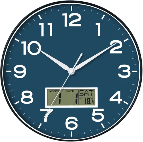 Vista 43 de AKCISOT Reloj de pared para baño de 10 pulgadas, relojes de pared analógicos pequeños que funcionan con pilas, silenciosos y sin tictac