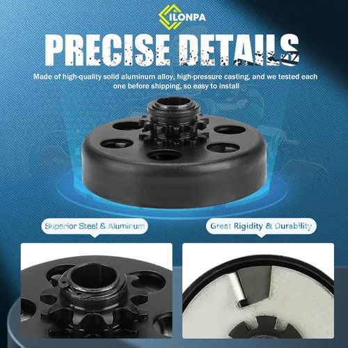 Vista 4 de Embrague centrífugo Go Kart de 3/4" de diámetro 10 dientes para cadena #40/41/420 se adapta a motores pequeños de 2-6.5HP para Predator 212cc