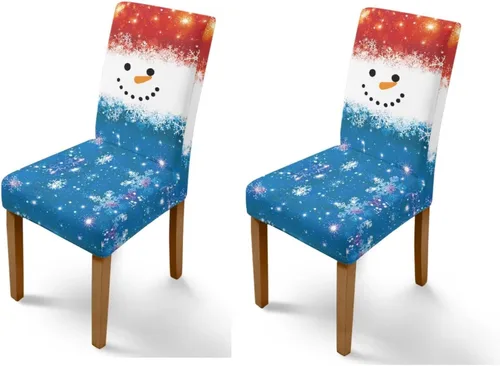 Vista 119 de Rnyleeg Fundas navideñas para sillas de comedor, fundas de asiento de comedor con estampado de campanas brillantes, juego de 1 funda suave y lavable