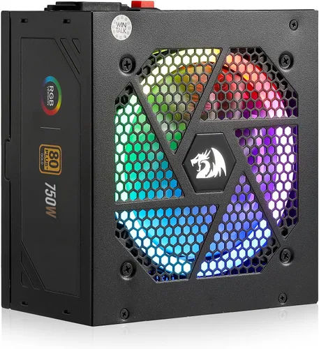 Vista 19 de Redragon PSU017 80+ Platinum 1000 vatios ATX 3.0 y PCIe 5.0 Fuente de alimentación para juegos totalmente modular, certificada 80 Plus, 100%