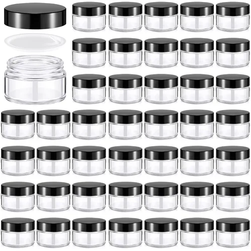 Vista 14 de Domensi 60 frascos de vidrio de 1 onza con tapas, latas a granel, recipientes de crema de invierno, pequeños frascos de vidrio para cosméticos