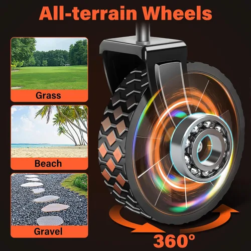 Vista 6 de Carritos con ruedas plegables colapsables: vagón de compras plegable de 360LBS portátil de alta resistencia para compras y camping - Vagón