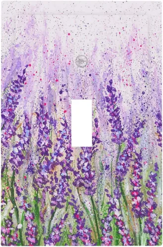 Vista 228 de Placa de Cubierta de Interruptor de Luz de 2 Posiciones Combinación de Abstracción/1 Toggle 1 Rocker Placas Decorativas de Pared de Plástico Negro