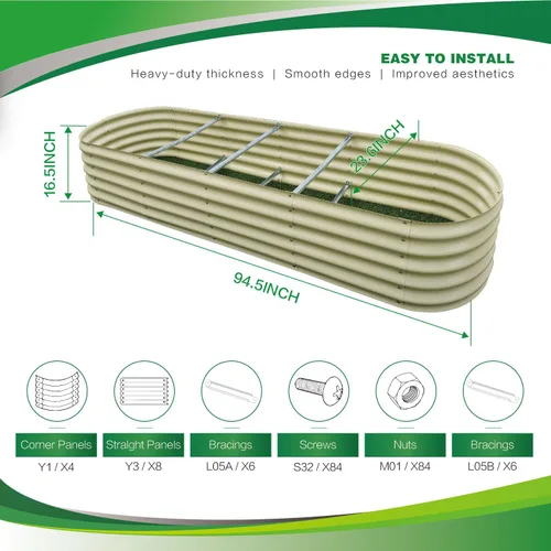 Vista 81 de GARDMAX 2x2x1FT Galvanized Round Raised Garden Bed Kit, Metal Planter Boxes Outdoor with Easy Assembly, Large Garden Bed for Vegetables, Fruits