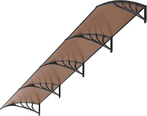 Vista 10 de Vivohome Toldo de policarbonato para puerta o ventana marrón con soporte negro de 40 pulgadas x 40 pulgadas