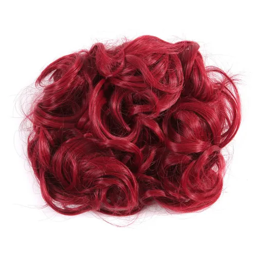 Vista 2 de Extensión de moño de pelo corto y desordenado, fácil de estirar, peinetas de pelo con clip, coletero, bandeja para chignon, pieza de cabello