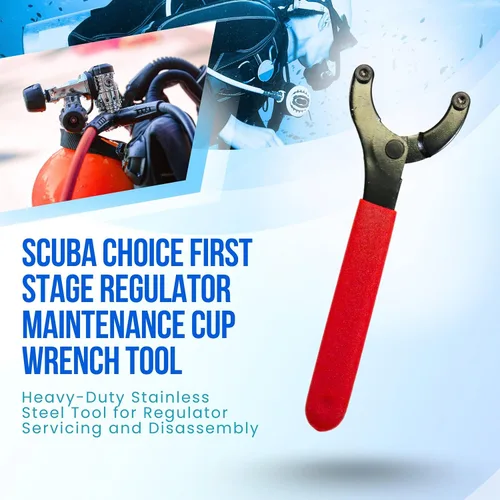 Vista 2 de Scuba Choice Herramienta de llave de copa reguladora de primera etapa: 6.25 pulgadas de longitud, agarre firme, diseño duradero para un fácil