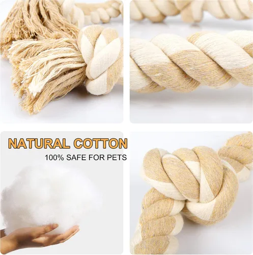 Vista 4 de Fida Juguetes de cuerda para perros para masticadores agresivos, juguete grande para perros diseñado para tira y afloja, juguete de cuerda Mango