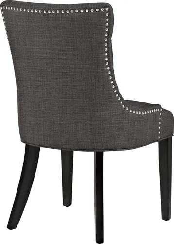 Vista 39 de Modway Regent - Silla de comedor de tela tapizada con botones en color blanco