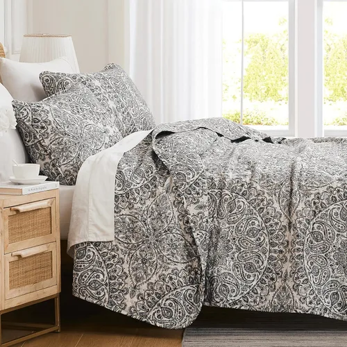 Vista 23 de Southshore Fine Living, Inc. Edredón acolchado de verano, juego de ropa de cama tamaño Queen con 2 fundas de almohada acolchadas, colcha con diseño