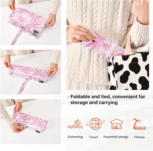 Vista 4 de Maple Leaf Pink 3 Piecing Packing Travel Bag Portable Storage Bags For Travel Storage Bags For Clothes Clothing Organizer