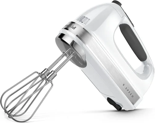 Vista 4 de KitchenAid KHM926 Batidora de mano digital, de 9 velocidades, con accesorios Turbo Beater II, KHM926 Batidora de mano de 9 velocidades, Blanco