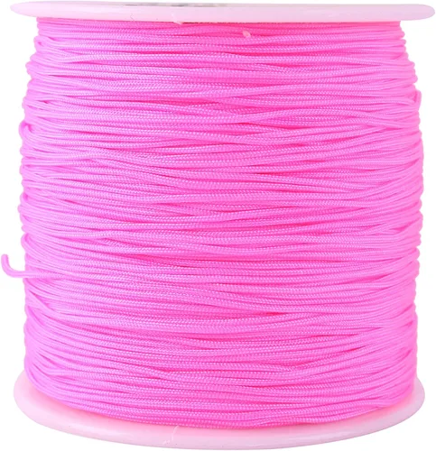 Vista 49 de KONMAY 1 rollo de cuerda de nailon de 150 yardas, trenzado de 0.016 in de nailon Shamballa Macramé/cordón de cuentas, cordón de nudo chino, cuerda