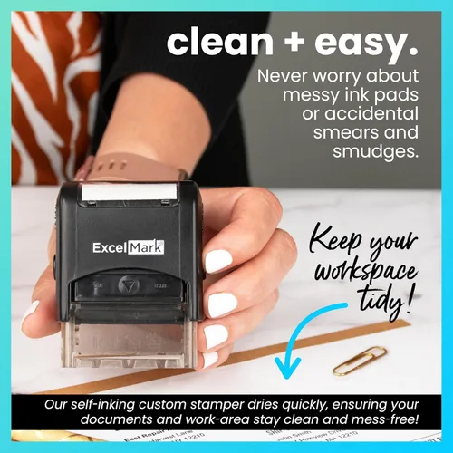 Vista 4 de ExcelMark Aprobado por - Sello de goma autoentintado - Tinta roja A1539