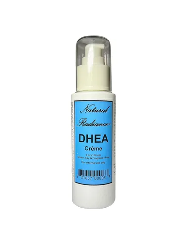 DHEA sin perfume y sin parabenos, botella de bomba de crema tópica de 1-4 onzas.