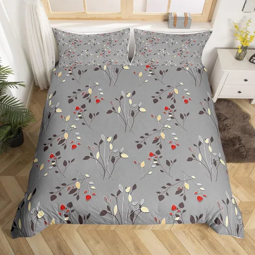 Vista 7 de Funda de edredón de Navidad, tamaño individual, funda de edredón con estampado de copos de nieve de Papá Noel, Año Nuevo, Navidad, decoración