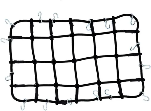 Red de equipaje elástica 1/10 RC 7.5x4.7 in con ganchos para 1:10th RC Crawler Rock Climbing Truck Car D90 TRX4 Roof Rack (negro)