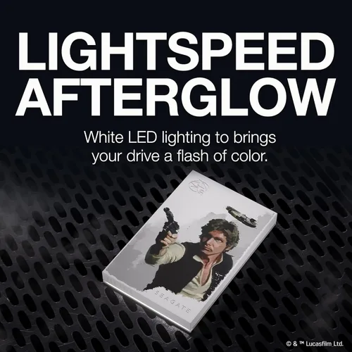 Vista 4 de Seagate Han Solo SE FireCuda - Disco duro externo de 2 TB - USB 32 iluminación LED RGB personalizable blanco funciona con PC Mac Playstation y Xbox