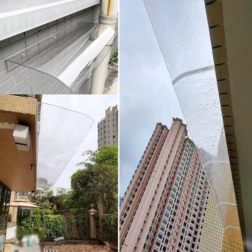 Vista 8 de Toldo invisible para puerta delantera sin soporte, toldo de ventana de terraza, toldo de patio al aire libre, refugio de lluvia para techos