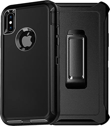 Vista 8 de YmhxcY Funda para iPhone Xs Max, a prueba de golpes, a prueba de caídas, a prueba de polvo, 3 capas, duradera, funda de teléfono de protección