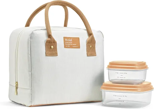 Vista 11 de Fit & Fresh Bolsa de almuerzo para mujer, bolsa de almuerzo aislada para mujer, para el trabajo, a prueba de fugas y resistente a las manchas