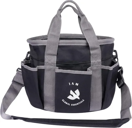 Vista 2 de Kit de aseo premium (9 piezas) - Bolsa organizadora con cepillos para sala de clavos - Cepillos de nailon y plástico para caballos - Perfecto