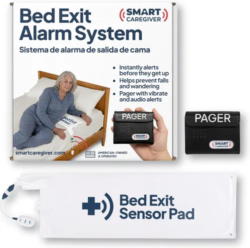 Alarma de salida de cama Smart Caregiver con buscapersonas inalámbrico - Prevención temprana de caídas para personas mayores y ancianos -