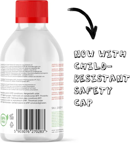 Vista 2 de Materialix Aceite mineral de grado alimenticio – 8.45 onzas líquidas Tabla de cortar, aceite de bloque de carnicero y acondicionador de madera