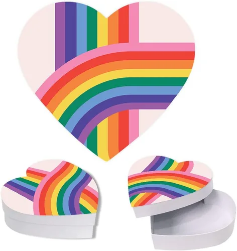 Vista 33 de Andaz Press Caja en forma de corazón para el día de San Valentín con tapa, cupcakes reutilizable en forma de corazón, caja de San Valentín para mini