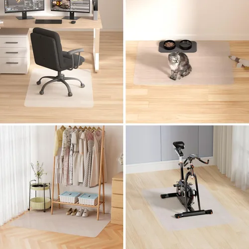 Vista 5 de Tapete para silla de oficina para suelo de madera dura y azulejos, 36 x 48 pulgadas, antideslizante, protector de piso resistente, fácil
