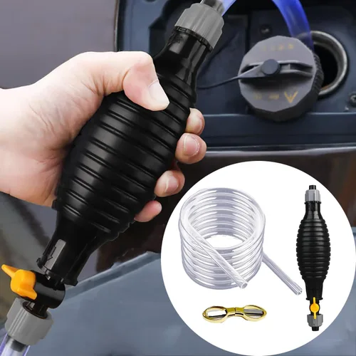 Vista 7 de Gas Siphon Pump for Gasoline with 6.5FT Siphon Hose, Manual Fuel Transfer Pump, Portable Hand Sucker Pump, for Oil, Diesel, Water, Fish Tank