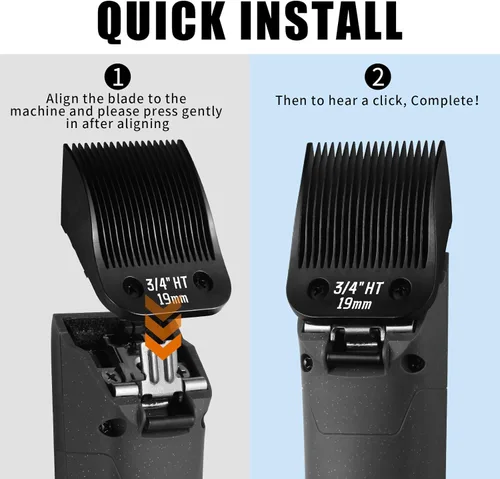 Vista 12 de Paquete de 6 cuchillas de acero desmontables para el aseo de perros, compatibles con Andis, Oster A5, Wahl KM-10, longitud de corte de 1/100 a 1/2