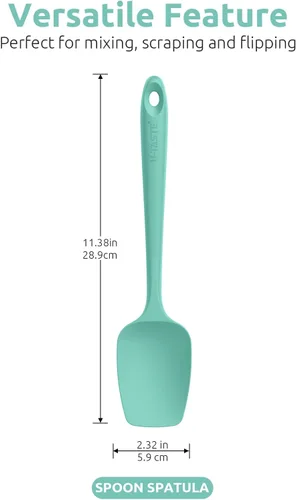Vista 2 de U-Taste Juego de espátulas de silicona para cucharas: 480ºF resistente al calor de grado alimenticio flexible de goma flexible, antiadherente