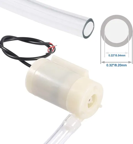 Vista 2 de Mini bomba de agua micro sumergible DC 3-5V para acuarios, pecera, estanque, fuente, jardín hidropónico, 2 unidades (2 unidades, blanco)