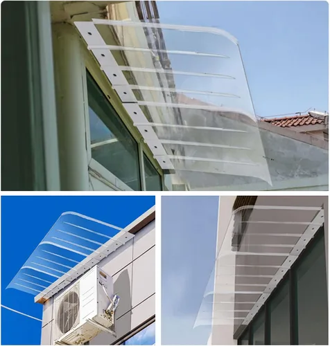 Vista 8 de Toldo de patio para puerta delantera al aire libre, toldo de patio, toldo de ventana, cubierta de policarbonato transparente, refugio de protección