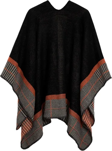 Vista 202 de Urban CoCo Poncho de colores para mujer, chal con frente abierto, color en bloques