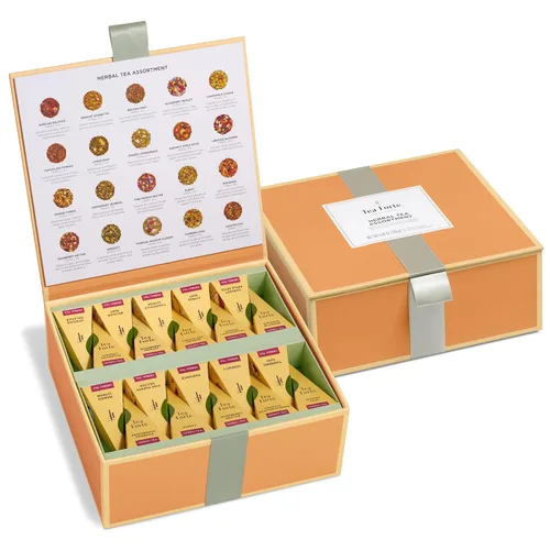 Vista 4 de Tea Forte Caja de presentación de cofre de té de alta calidad, juego de muestras de 40 unidades envueltas individualmente, bolsas infusoras de té