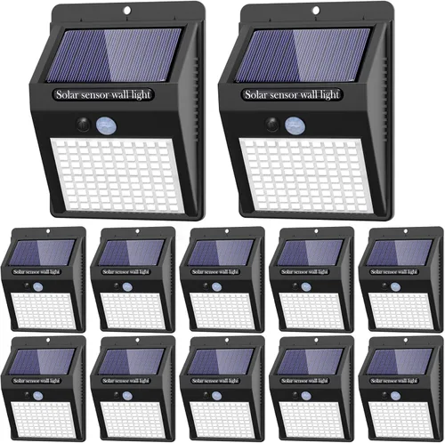 Vista 7 de 2 paquetes de luces solares para exteriores con sensor de movimiento - 3 modos/100 LED, luces solares de seguridad inalámbricas, resistentes al agua