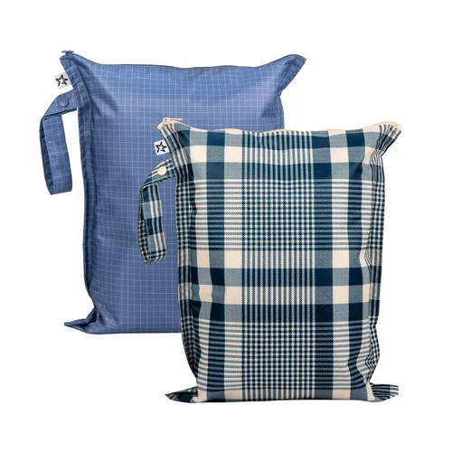 Vista 24 de Tiny Twinkle Bolsas húmedas a prueba de desorden Paquete de 2 bolsas húmedas reutilizables impermeables para trajes de baño Ropa de bebé Bolsa