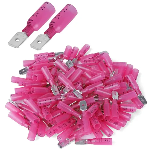 Vista 11 de 100 conectores de desconexión rápida impermeables de 12-10 AWG de 12-10 AWG, cables eléctricos de crimpado, conectores de pala hembra, desconexión