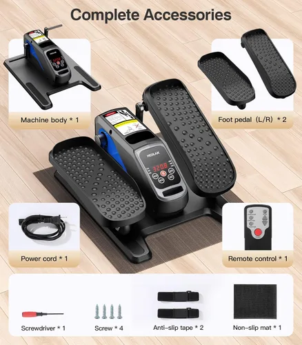 Vista 8 de Under Desk Elliptical Machine,Ellipse Leg Exerciser Electric with Remoter,12 Manual Adjustable Speed and 3 Automatic Speed,Portable Seated Pedal