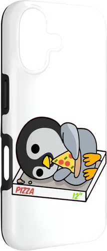 Vista 3 de Cute Lazy Penguin Eating Pizza Funny Pizza Lovers Gift Case for iPhone 17