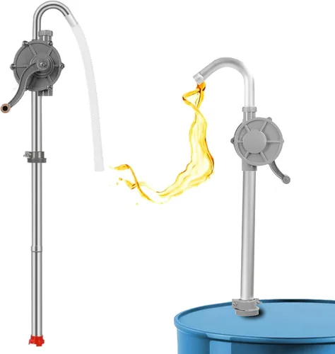 Bomba de tambor de 55 galones, bomba de aceite manual de aluminio de 7 GPM, se adapta a tambores y barriles de 15 a 55 galones, compatible con