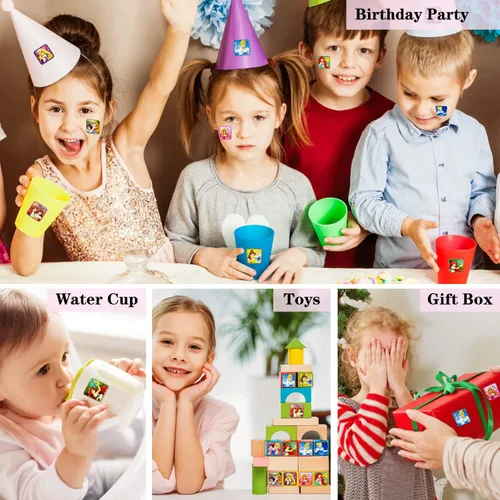 Vista 6 de Paquete de 2 calcomanías de princesa, calcomanías para niños, 20 diseños, 400 calcomanías autoadhesivas para laptop, botella de agua, teléfono