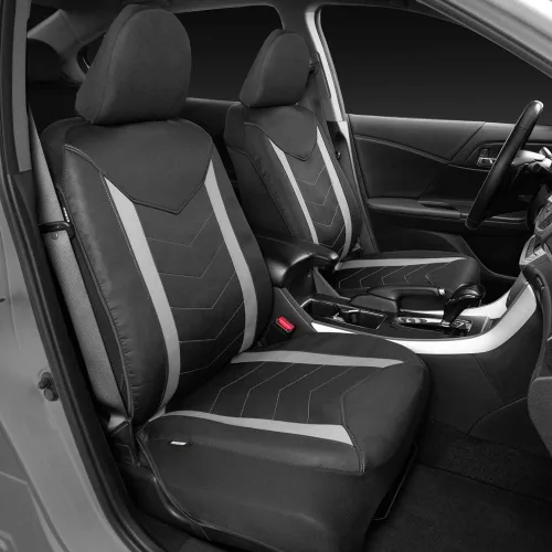 Vista 6 de Motor Trend SpillGuard - Funda impermeable para asiento trasero de automóvil, costuras grises y SpillGuard fundas impermeables para asientos