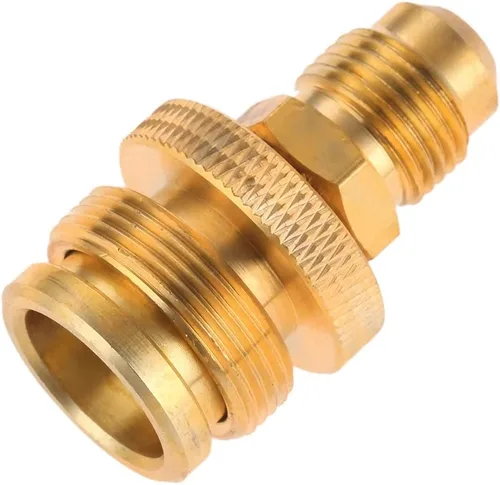 Vista 2 de Adaptador regulador de tanque de propano de 1 libra, convertido a 3/8 macho, portátil, latón, para parrilla, estufa, conector, gas